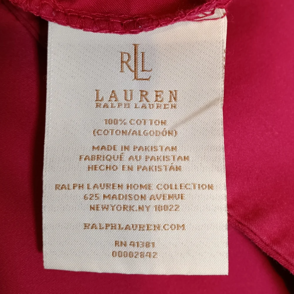 Ralph Lauren Home Estate Sateen King Size Cotton Pillowcases Pair